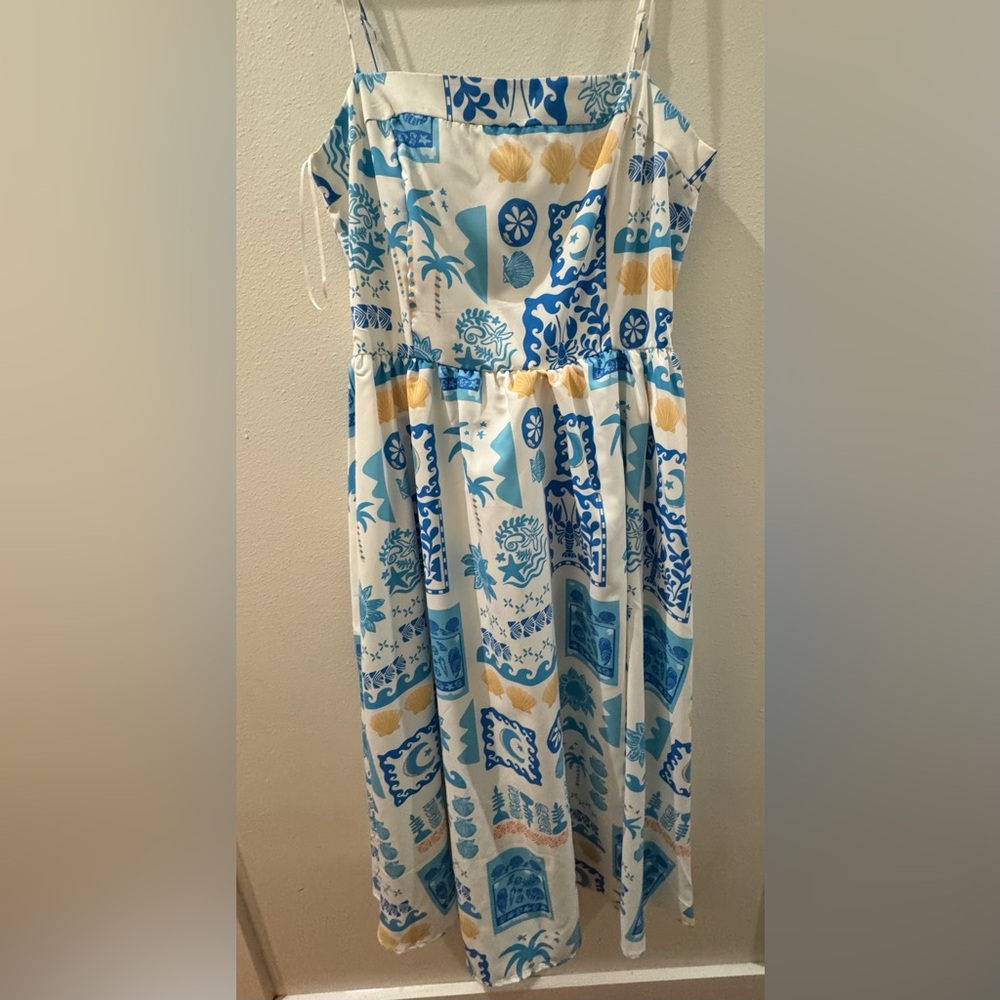 Blue and Yellow Patterned Dress